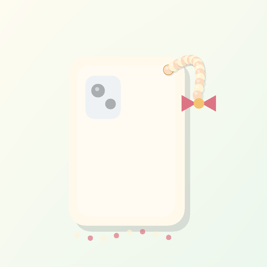 Cream Bow Phone Charm