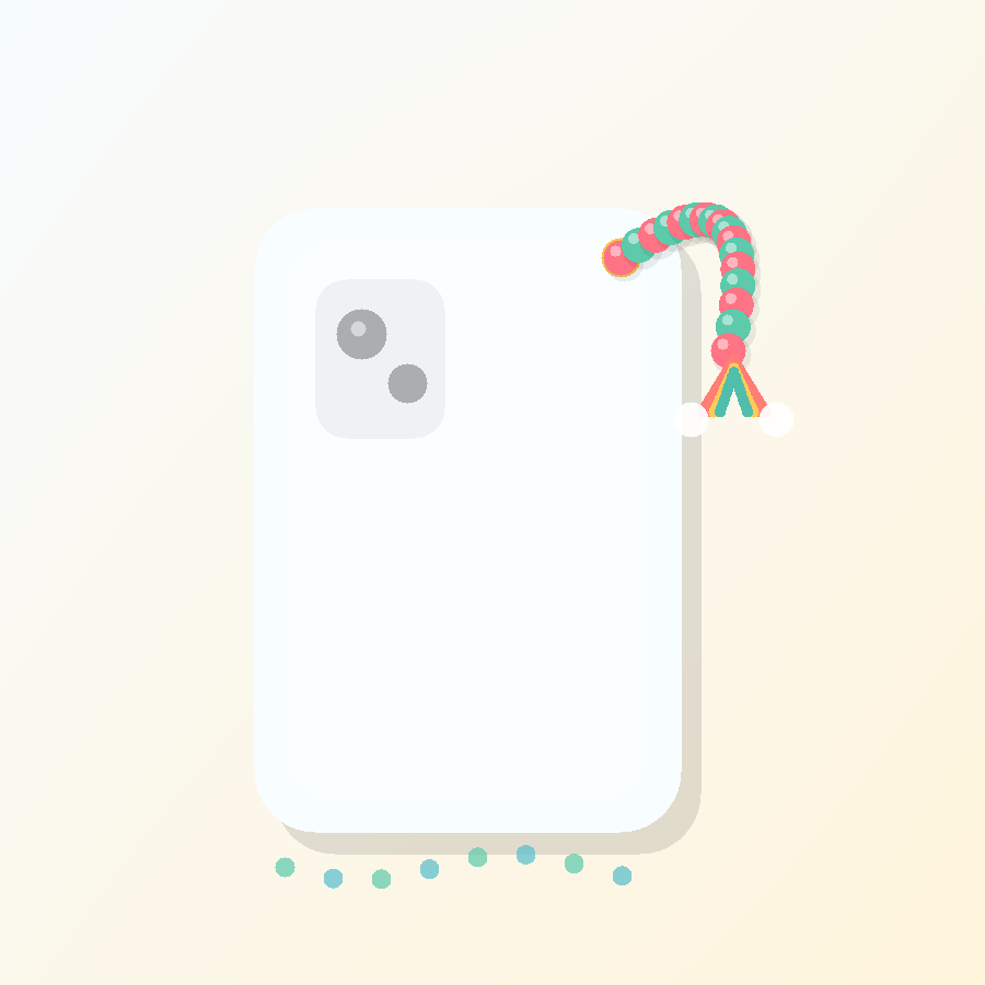 Rainbow Bead Phone Chain